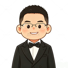 卡通风男士正装形象设计素材