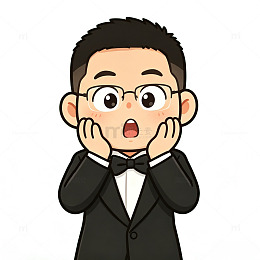 卡通风男士惊讶表情设计素材