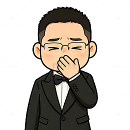 卡通风商务男士打哈欠表情设计素材