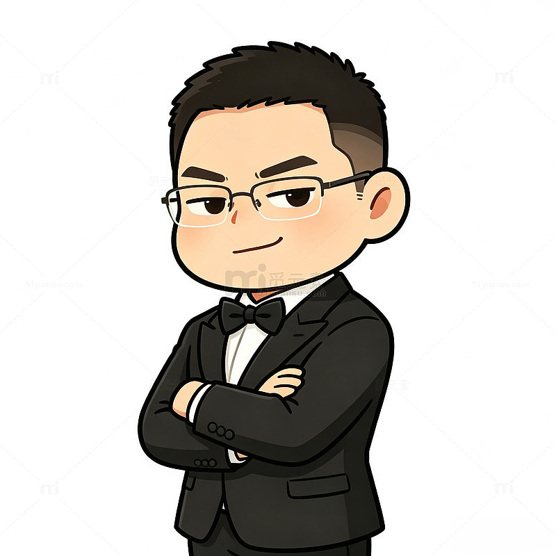 卡通风格商务男士形象设计素材