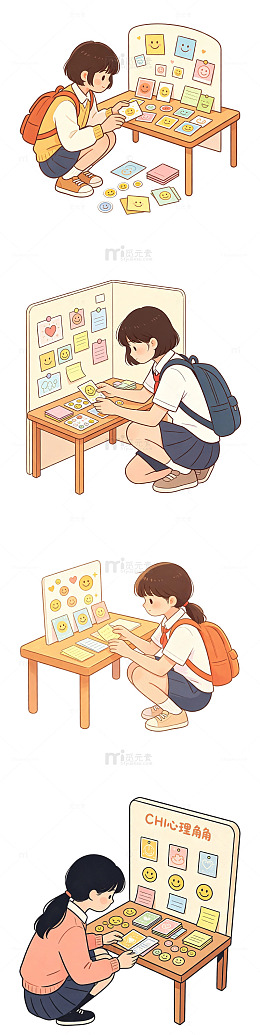 心理角，情绪卡片，校园心理