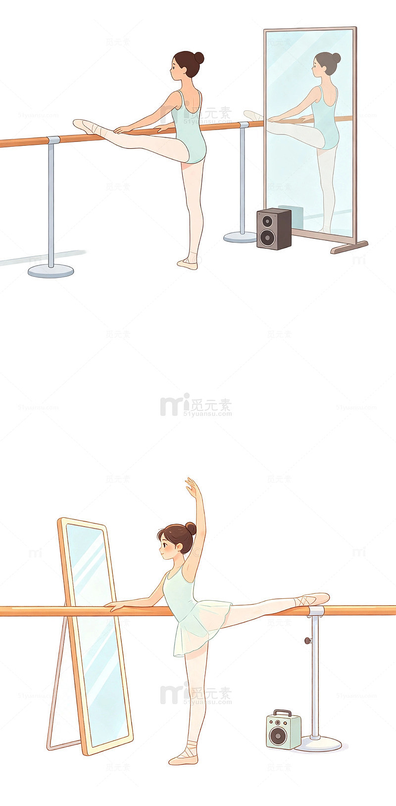舞蹈教室，基本功练习，舞蹈学生