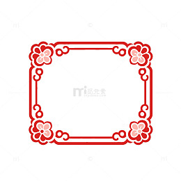 中国风红色梅花边框矢量设计素材
