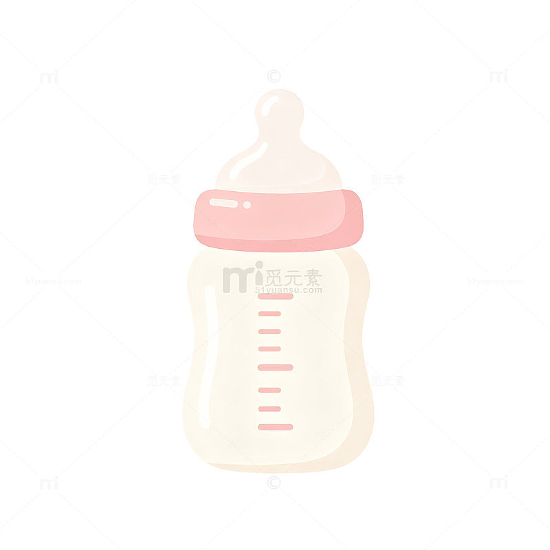 简约风婴儿奶瓶插画设计素材