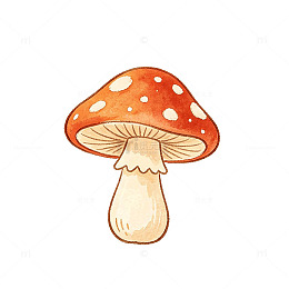 手绘风卡通蘑菇插画设计素材