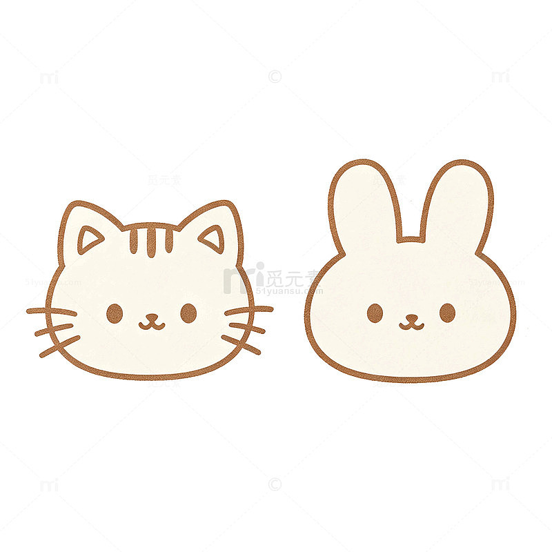 简约风可爱猫咪兔子头像设计素材