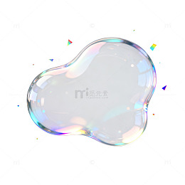 梦幻风透明泡泡心形设计素材