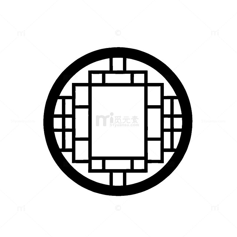 线条风中式窗格图案矢量素材