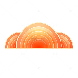 渐变风日出弧形抽象设计素材