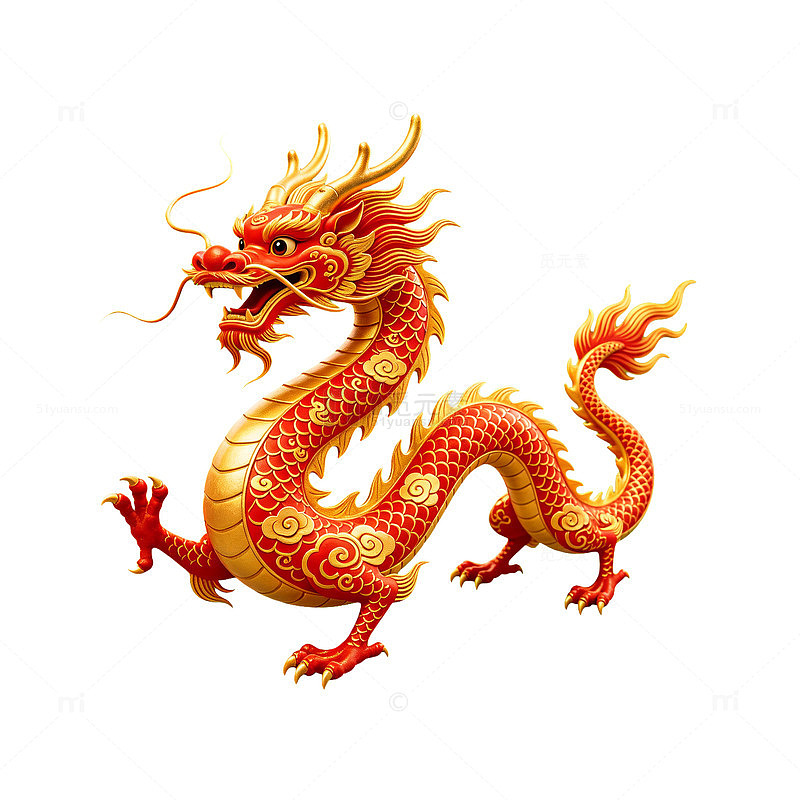 国风祥瑞中国龙插画设计素材