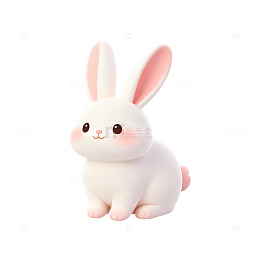 卡通风格可爱小兔3D模型设计素材