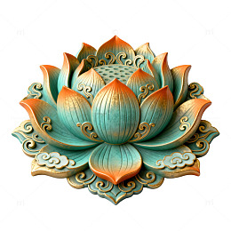 浮雕风莲花艺术装饰设计素材