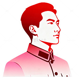 扁平风军人侧脸插画设计素材