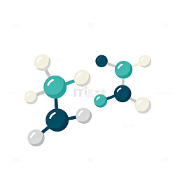 扁平风分子结构科学插画设计素材