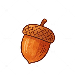 卡通风格橡果果实插画设计素材免抠