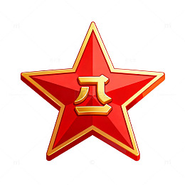 矢量风红色五角星徽章设计素材