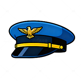 卡通风格警帽徽章设计素材