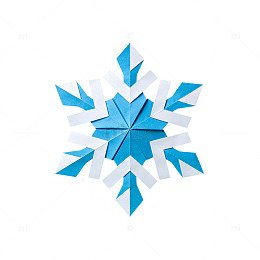 几何风蓝色雪花折纸矢量素材