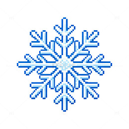 像素风雪花冬季装饰设计素材