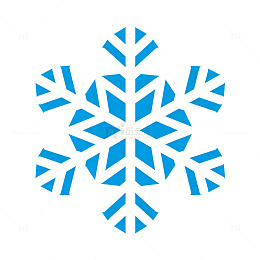 扁平风蓝色雪花几何图案设计素材