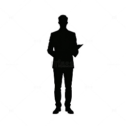 剪影风格商务男士站立矢量素材
