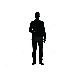 剪影风商务男士站立人物矢量素材