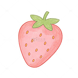 手绘风草莓水果插画设计素材
