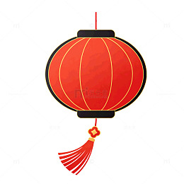 扁平风中国红灯笼矢量设计素材