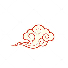 线条风祥云图案矢量设计素材