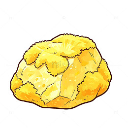 卡通风格金黄色毛绒岩石矢量素材