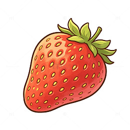 卡通风格新鲜草莓插画设计素材