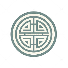 中式风格传统回纹圆形图案设计素材