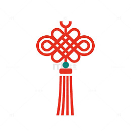 扁平风中国结传统装饰设计素材