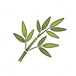扁平风橄榄枝绿叶植物插画设计素材