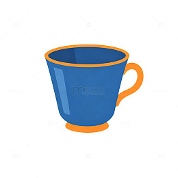 扁平风蓝色咖啡杯矢量插画素材