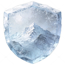冰晶风雪山风景插画设计素材