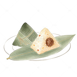 手绘风端午节粽子插画设计素材