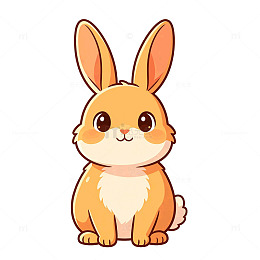 卡通风可爱小兔子插画免抠设计素材