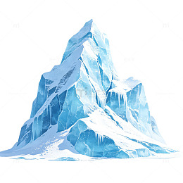 冰山雪山插画设计素材