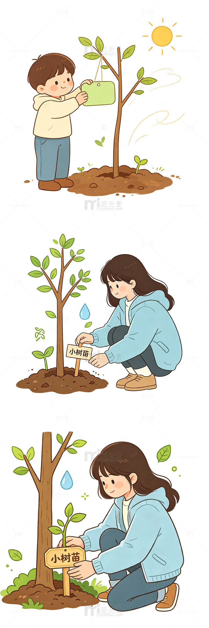 树苗标签，植树细节