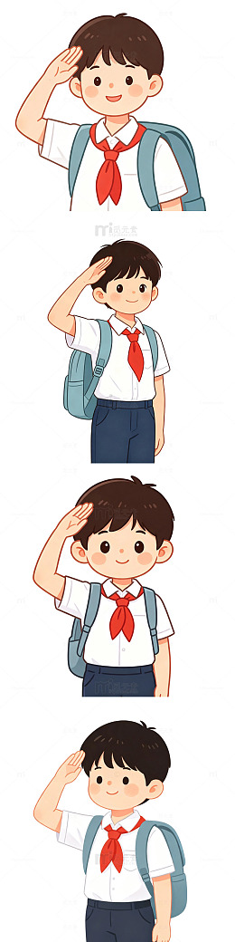 小学生，少先队礼