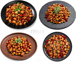 美食摄影香辣花生米盘饰设计素材