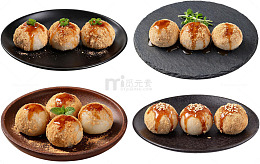 日式风格烤制寿司团子美食摄影素材