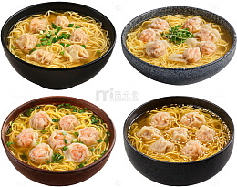 美食摄影虾仁面碗高清图片素材