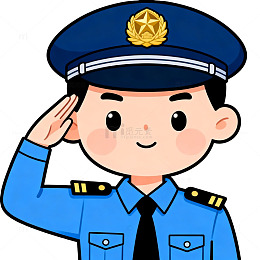 卡通风警察敬礼形象设计素材