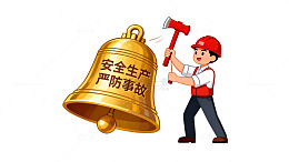 卡通风安全生产警示钟锤设计素材