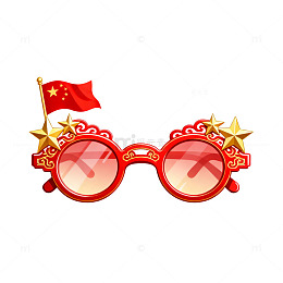 卡通风国庆节爱国太阳镜设计素材