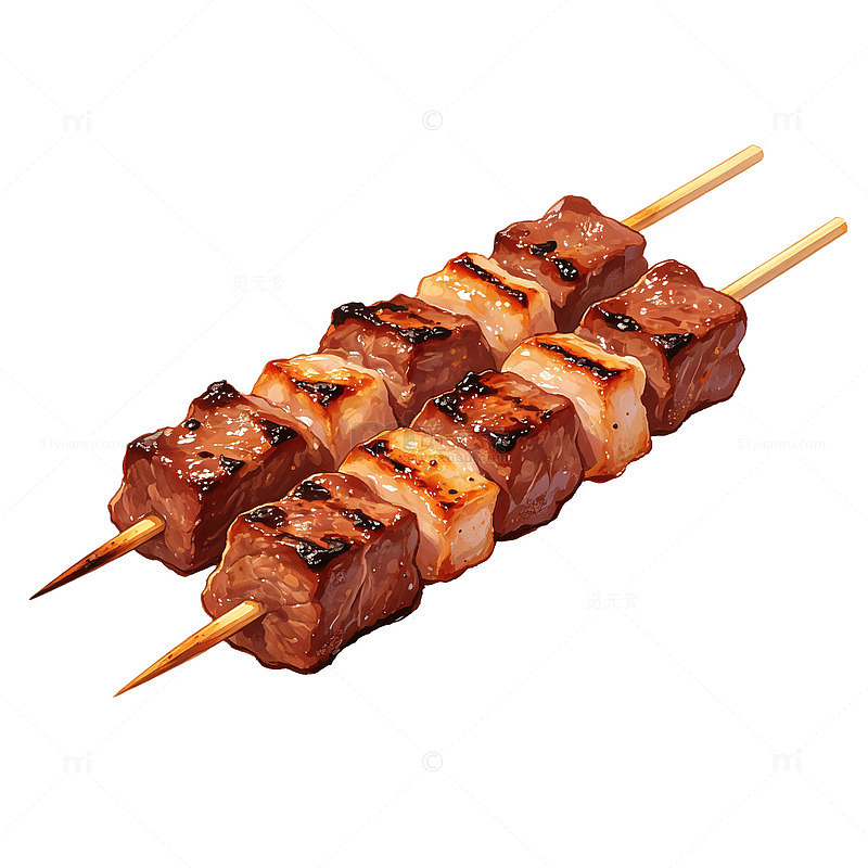 两串烤羊肉串