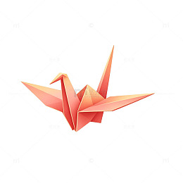 简约风折纸仙鹤插画设计素材