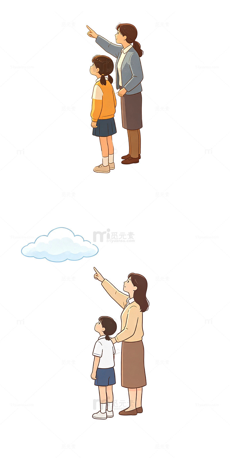 看云，走廊窗边，课间陪伴